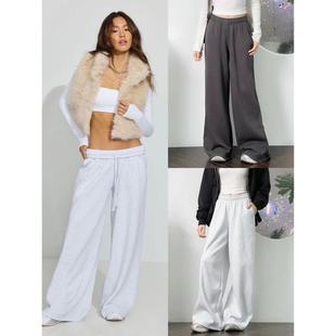 e日常街头百搭宽松高腰舒适薄绒阔腿卫裤 OOhome新品 加拿大gara