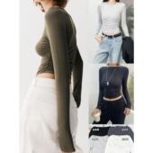 11.19新品 瑞典单 清冷纯欲风腰部褶皱设计极简纯色百搭显瘦上衣