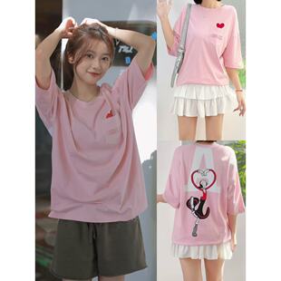 纯棉多巴胺情侣款 大力水手联名 印花宽松T恤 美单G 03.18新品