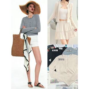 针织开衫 03.18新品 老钱风百搭圆领排扣长袖 春秋法式 上衣 西班牙Z