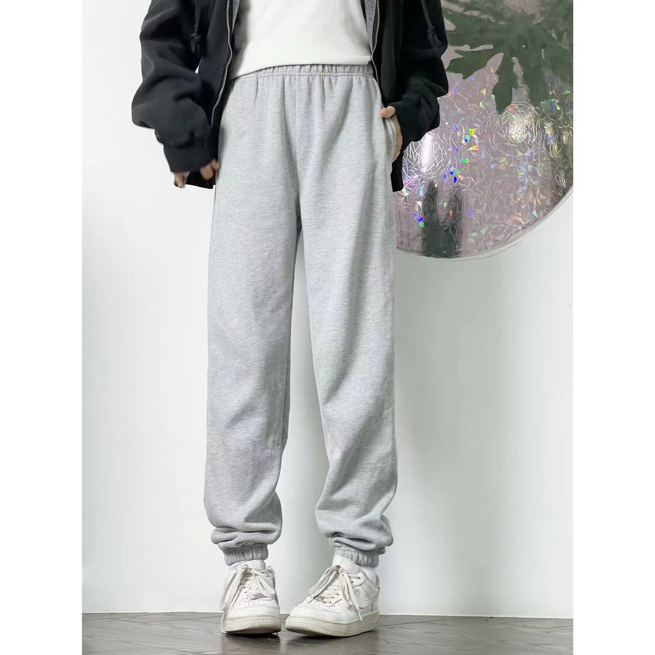 10.25新品 gar*ge美式休闲运动高腰抽绳显瘦束脚纯棉百搭卫裤