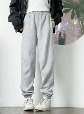 OOhome新品 gar*ge美式休闲运动高腰抽绳显瘦束脚纯棉百搭卫裤