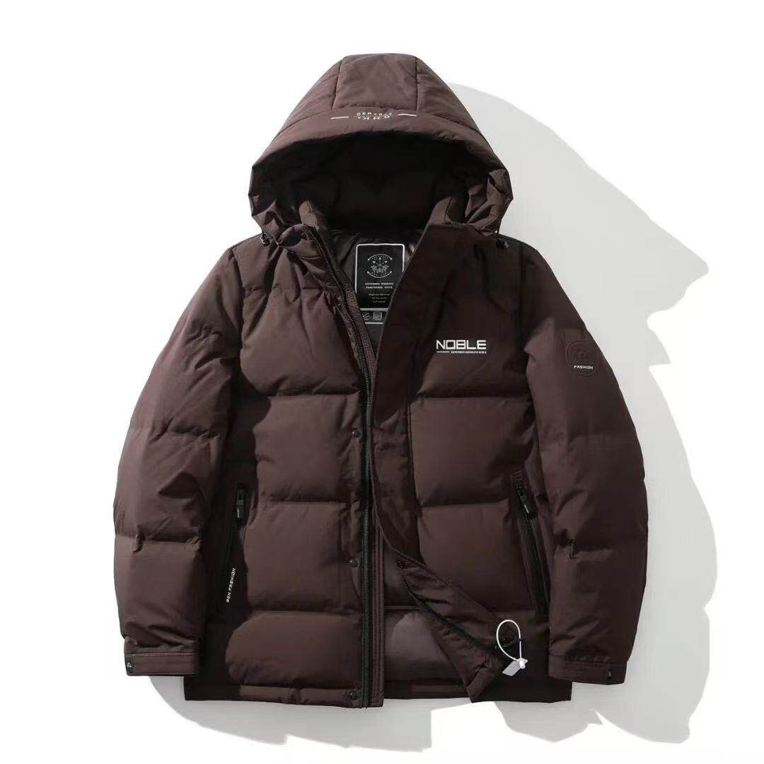 SU844抗寒零下！90白鸭绒2025年冬季男蓬松保暖连帽防钻绒羽绒服