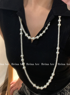风长款叠戴珍珠项链女毛衣链气质高级感轻奢小众2024新款爆款