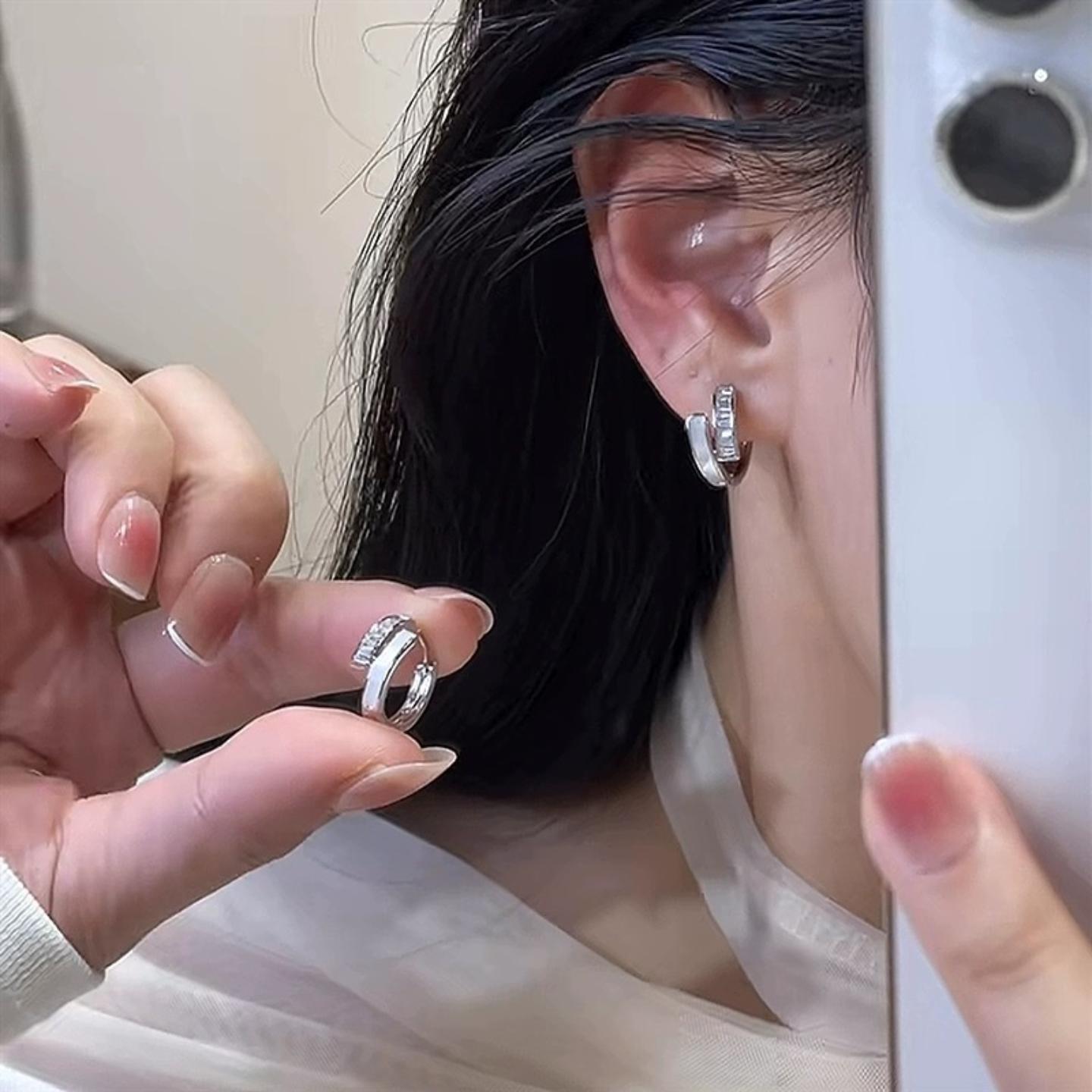 2025新款满钻贝壳银耳环