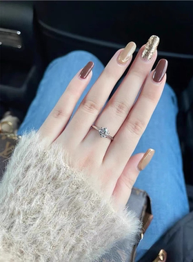 经典六爪D色莫桑石钻戒指定制50分1克拉婚戒情侣戒送女友礼物2024