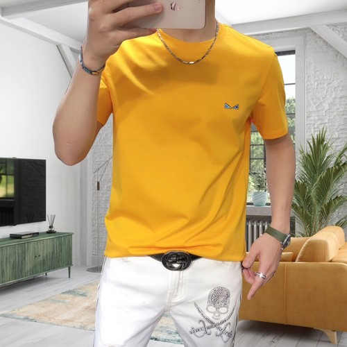 夏天丝光棉短袖T恤男logo