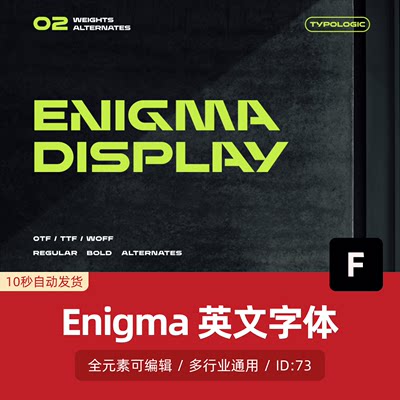 Enigma时尚现代极简经典海报杂志封面未来科技装饰无衬线英文字体