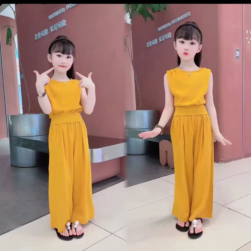 女童夏季套装2024新款气质儿儿童运动套装