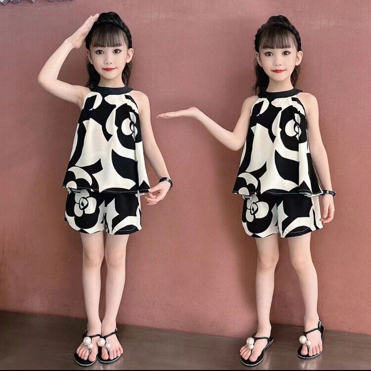 女童装夏季时髦洋气甜美套装中大套装