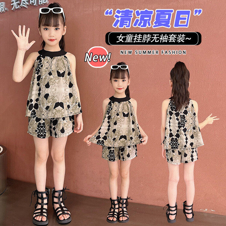 女童装夏季时髦洋气甜美套装中大套装