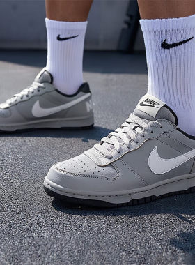 耐克男鞋2026新款BIG NIKE低帮板鞋皮面耐磨运动休闲鞋355152-017