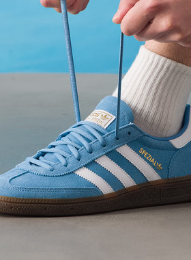 阿迪达斯三叶草男鞋新款HANDBALL复古德训鞋T头运动休闲鞋 BD7632