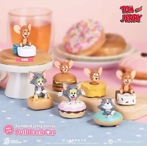 [Loogo动漫]猫和老鼠正品官版回力车美食盲盒手办潮玩具公仔摆件