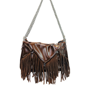 流苏女包包单肩斜跨复古精致法式 气质链条皮质通勤高颜值 高配版