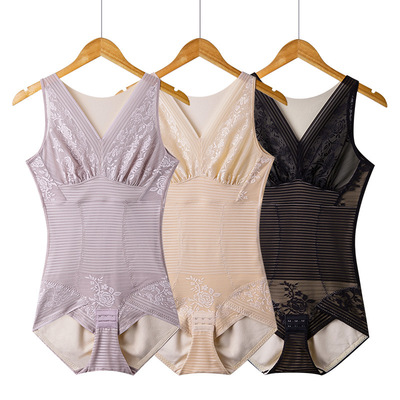 秋冬保暖女士塑身连体衣加绒 修身收腹德绒发热打底内衣美体束腰