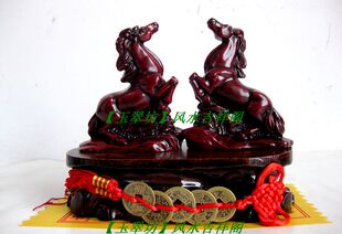 树脂发财双马摆件家居摆设属马者客厅办公室书房桌面摆设吉祥礼品