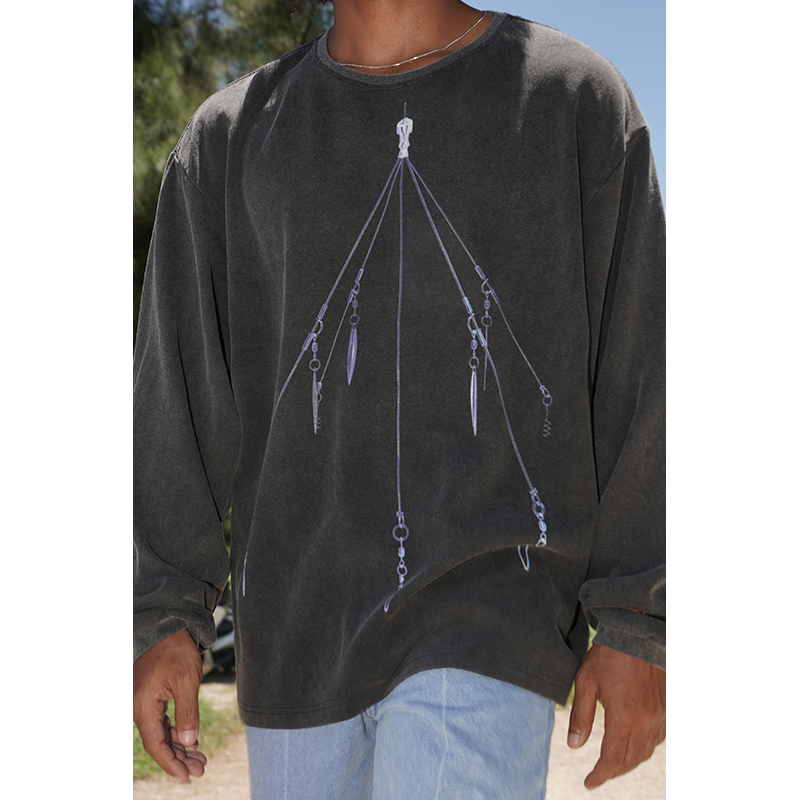 okcenter日常休闲鱼钩洗水长袖