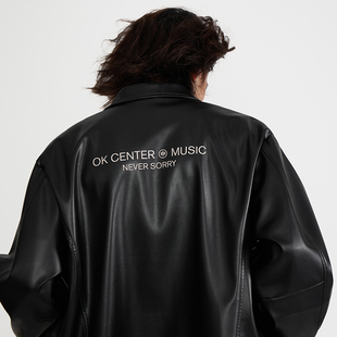 center office 标准logo music 系列黑色皮衣造型