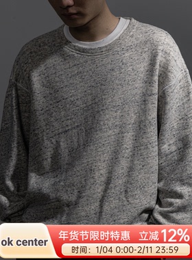 41688 by Ok center 特殊的花灰 特柔青灰花岗岩长袖卫衣TEE