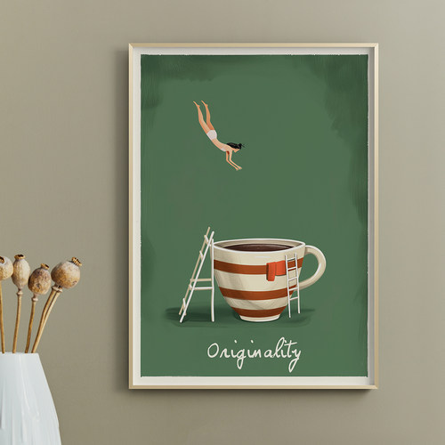 梦幻咖啡乐园客厅卧室沙发装饰画挂画艺术框油画壁画玄关现代简约