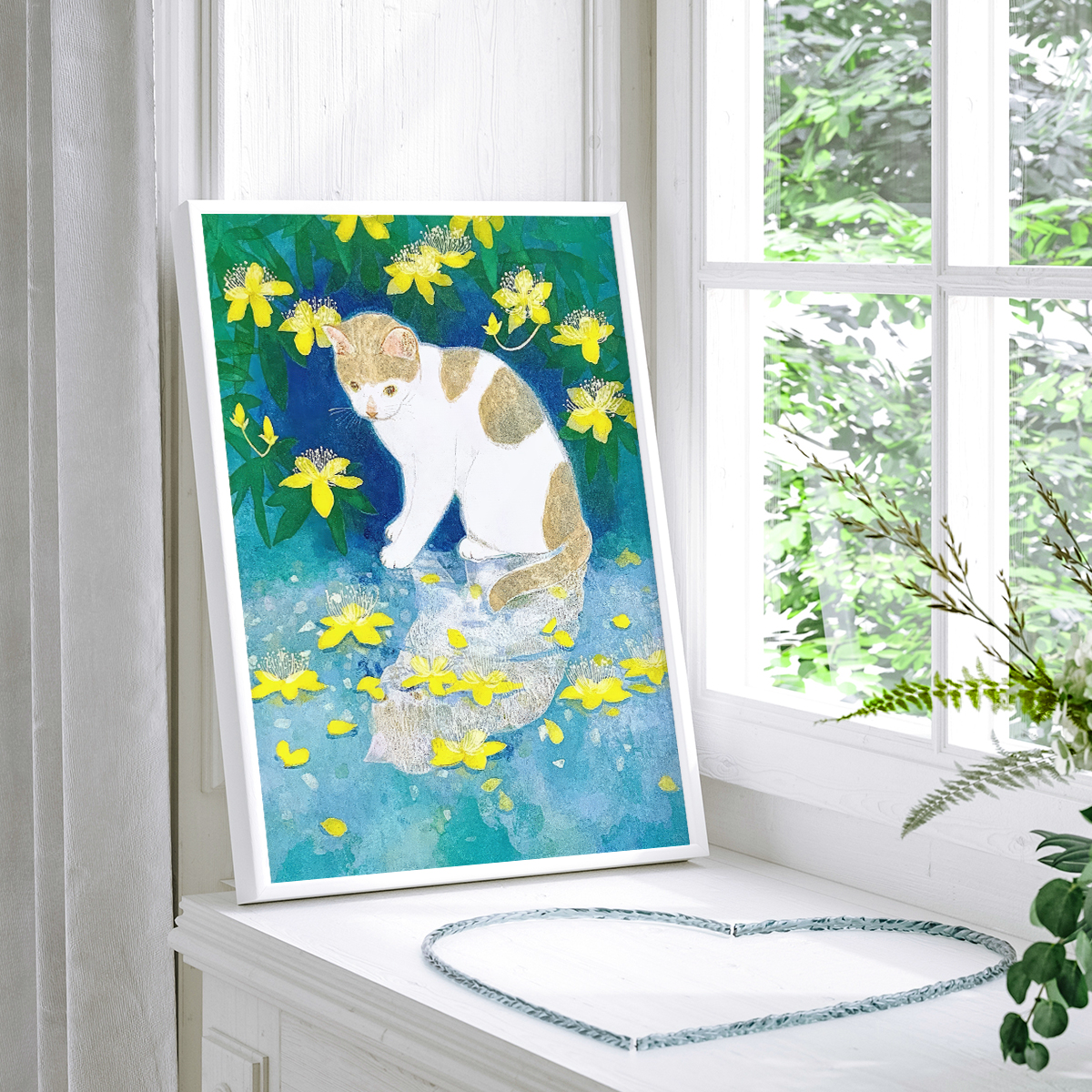 春日泛舟客厅卧室沙发动物风景自然漫画装饰画挂画艺术框油画壁画图片