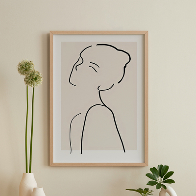 恬静的轮廓客厅卧室沙发黑白抽象简约装饰画挂画艺术框油画壁画