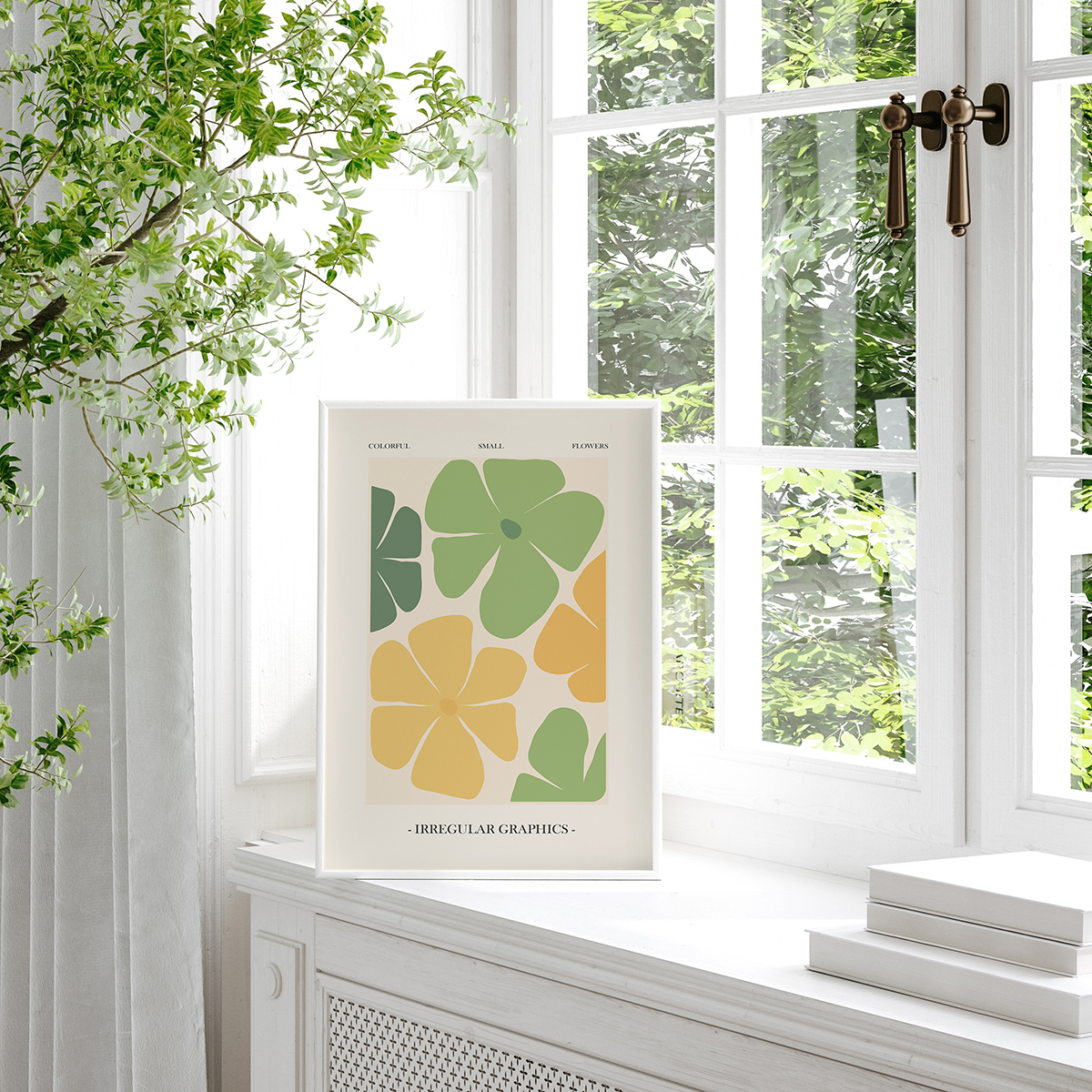 缤纷花朵客厅卧室沙发装饰画挂画艺术框油画壁画墙壁植物现代简约图片