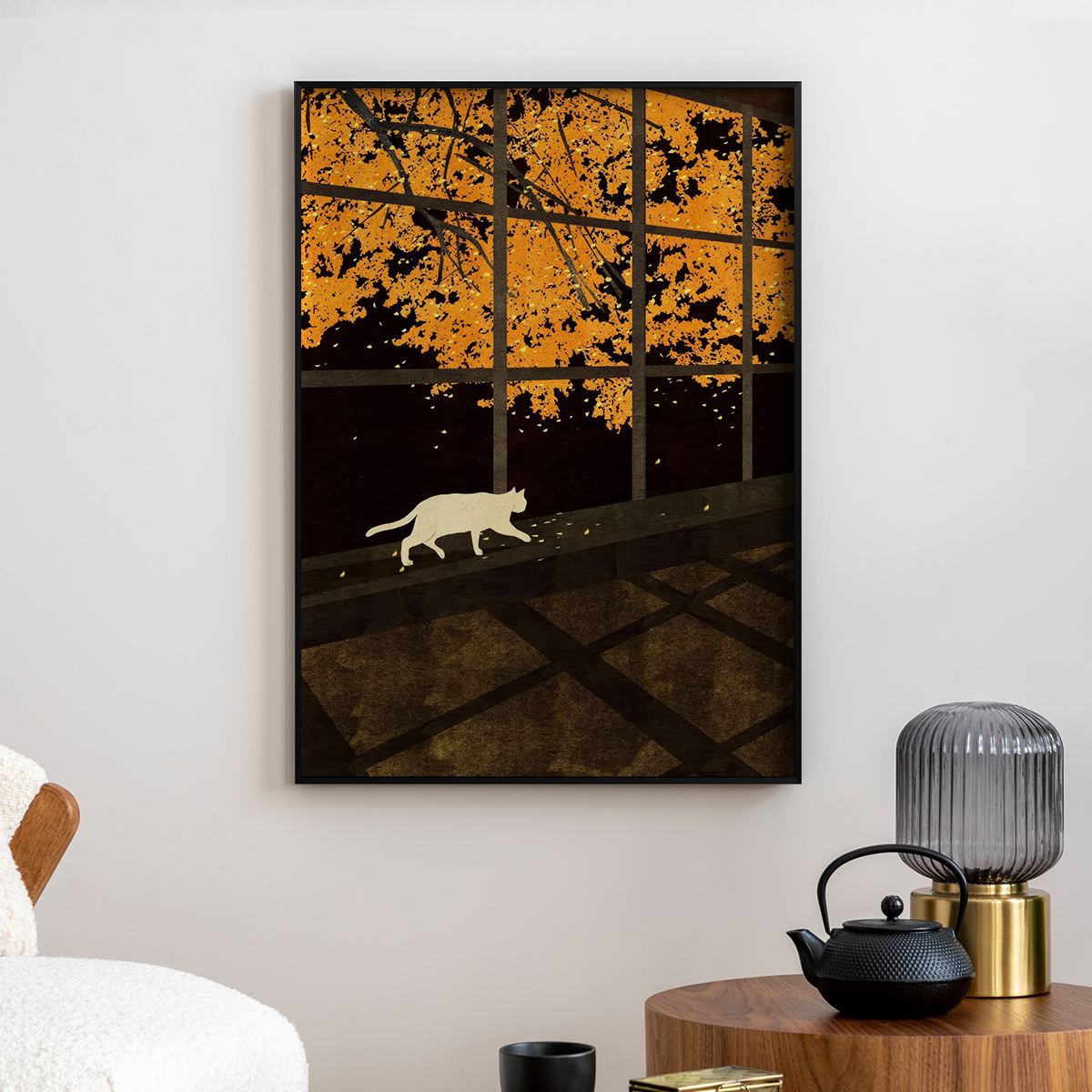 Xuan Loc Xuan客厅卧室沙发动物猫漫画装饰画挂画艺术油画壁画