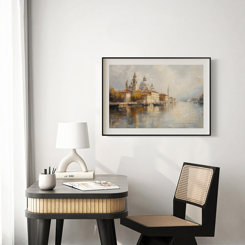 威尼斯晨光客厅卧室沙发墙壁风景建筑城市装饰画挂画艺术油画壁画