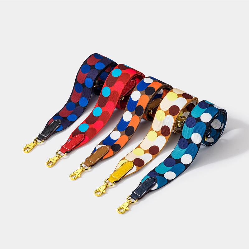 欧美大牌同款时尚圆点撞色包带