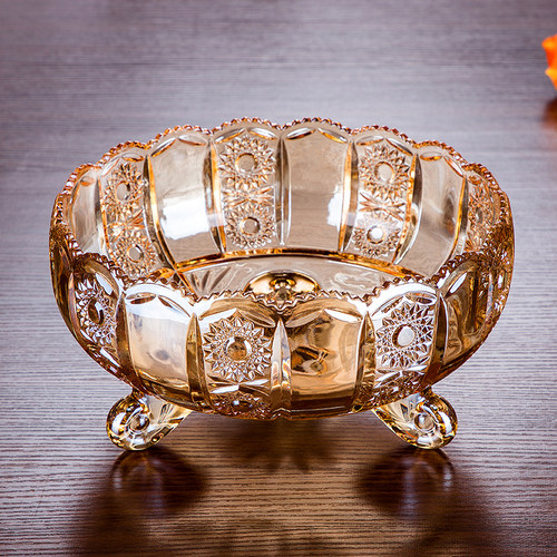 家用特大号果盘水果盆水晶玻璃