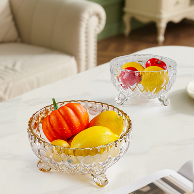 三脚水果盘家用客厅茶几2025新款ins高颜值轻奢风网红干果零食盘