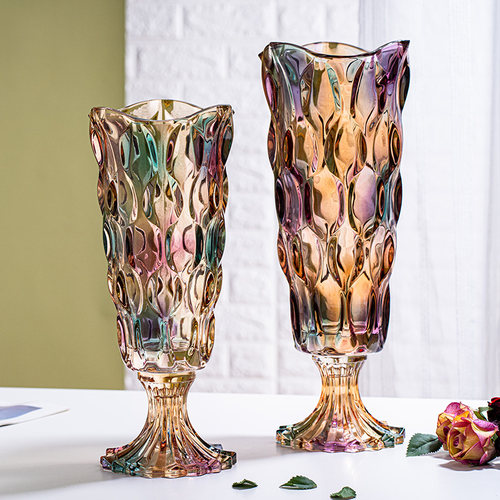 花瓶摆件客厅插花透明竹马醉木木