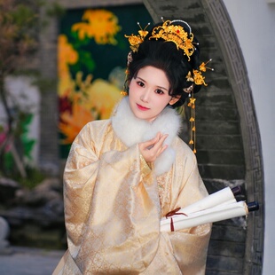 原创古典风汉服明制宫廷花丝颤枝蝴蝶百搭长流苏发冠大全套头饰