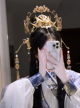汉服【司命】仙侠发冠发钗发箍对夹套装头饰侠女神女冠古风发饰