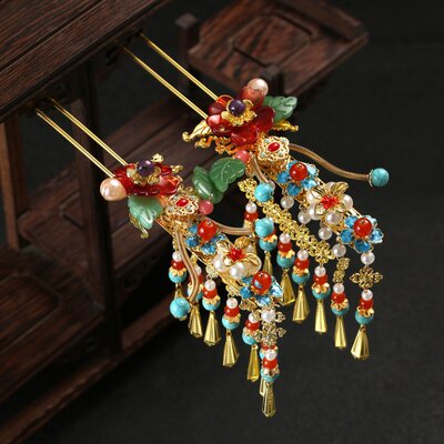 发簪女盘发汉服头饰国潮发钗复古簪子发饰古风旗袍流苏步摇中国风