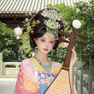 古风汉服发饰女宫廷风凤凰发冠精致流苏珠饰唐风凤冠新潮头饰套装