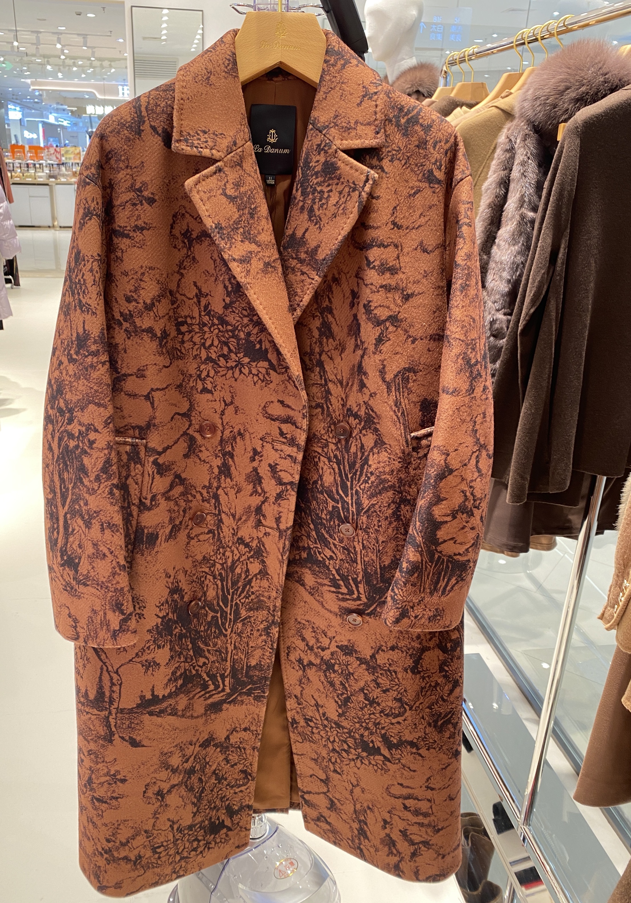 商场同款马天奴MYTENO水墨山水画图案满印大衣LDA6880CH0专柜正品