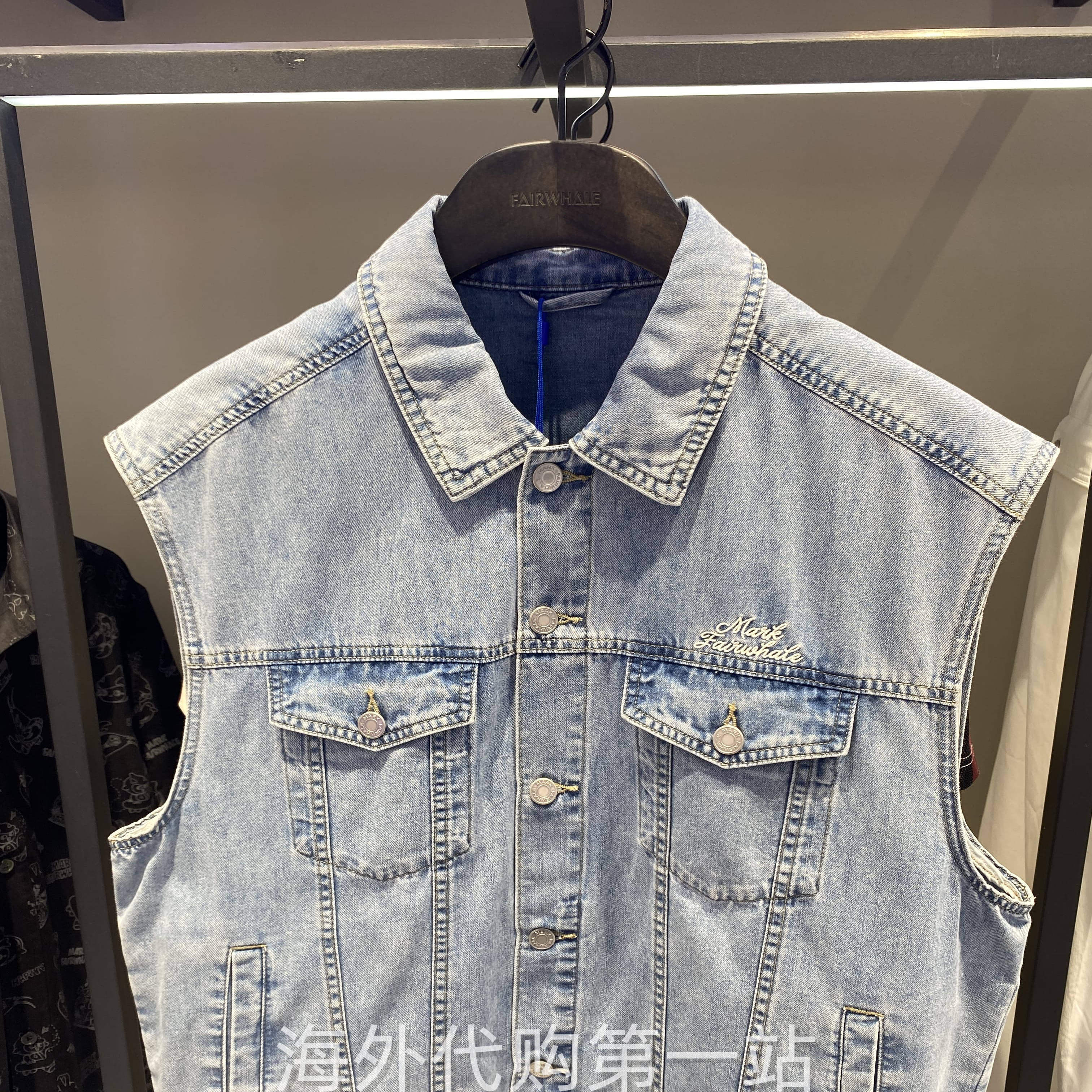 马克华菲商场同款24年夏7142-05149006时尚廓形潮男牛仔马甲国内