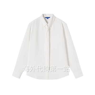 马克华菲商场同款25年春8551-03012007时尚华夫格肌理感休闲衬衫