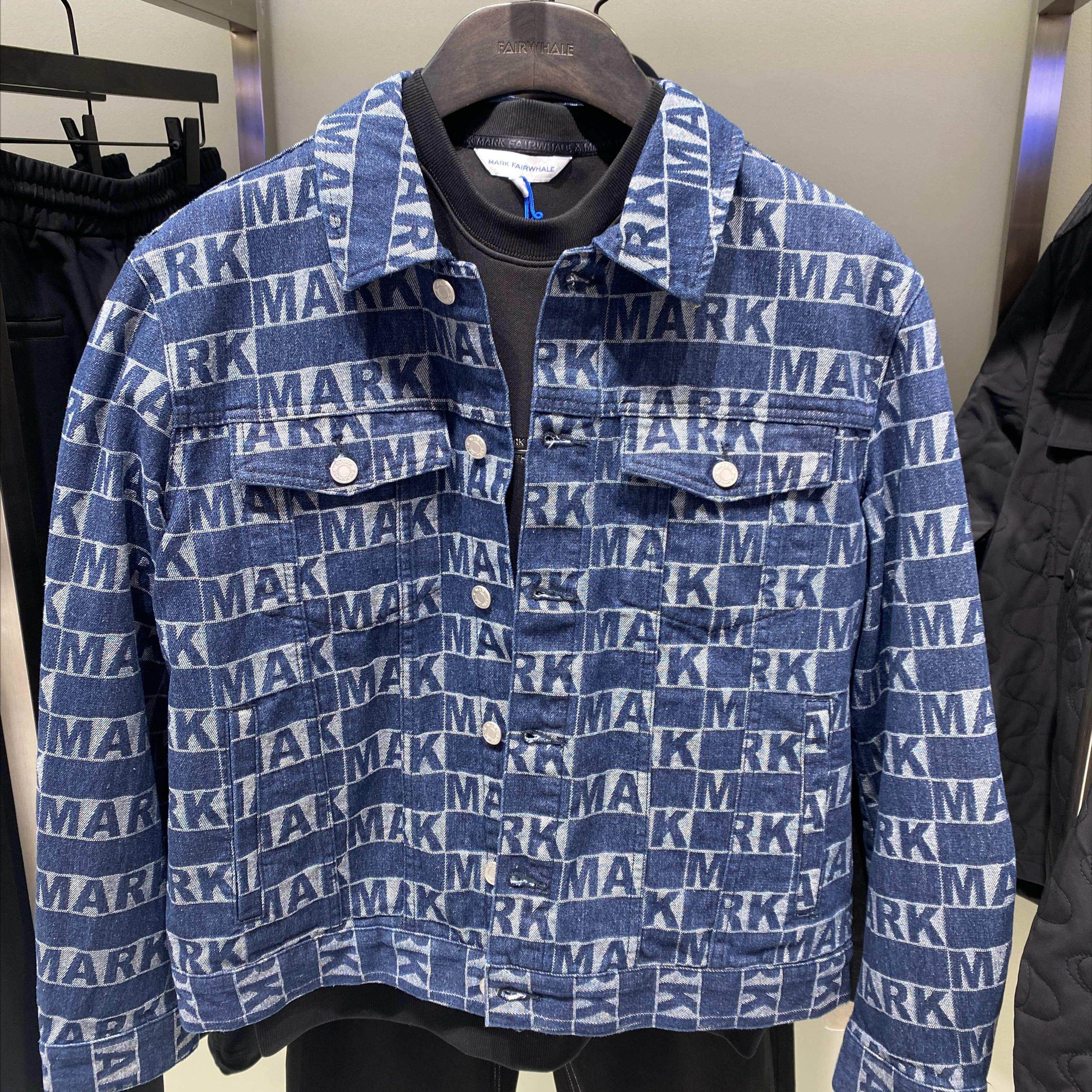 马克华菲商场同款满印老花风牛仔夹克外套男714311011001国内代购