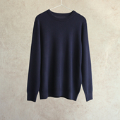 云芝元 0123M 横机针织羊绒衫 康赛妮baby纯羊绒男款 圆领藏蓝色毛衫