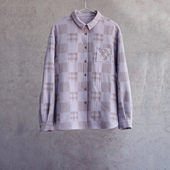 新冬款 进口紫色木棉格子长袖 文艺气质女士衬衫 云芝元 0601