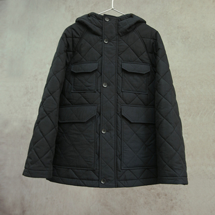 连帽棉衣外套0303 棉服深藏青色丝棉插肩袖 设计师新冬款 云芝元