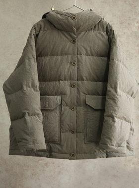 云芝元 新冬款进口日晒干灰色95白鹅绒连帽保暖羽绒服2603-M