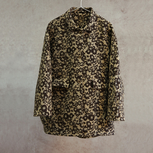 翻领风衣外套羊毛大衣2003B 咖色羊毛棉提花中长款 云芝元 新冬款