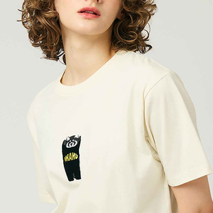 graniph 小熊猫ikaku正反刺绣全棉短袖T恤 男女同款 g4-2