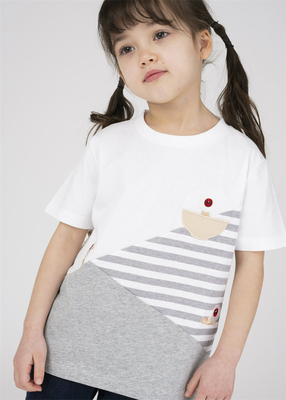 graniph 鬼太郎全棉拼接刺绣短袖夏季童T恤 男女同款 G4-1