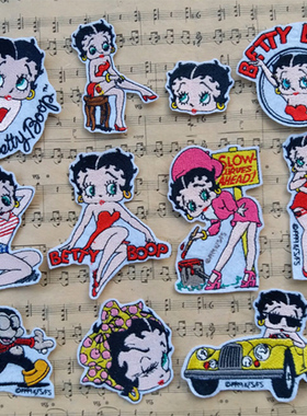 龙骧包贴花美国卡通时尚女孩贝蒂布贴刺绣补丁贴儿童衣服装饰贴布